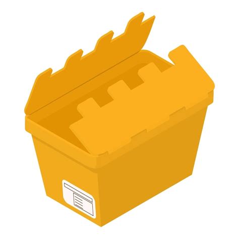 Icono de caja abierta ilustración isométrica del icono de vector de