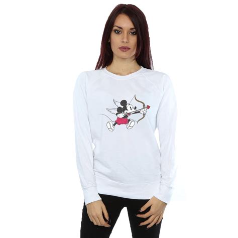 Disney Womens Mickey Mouse Love Cherub Sweatshirt