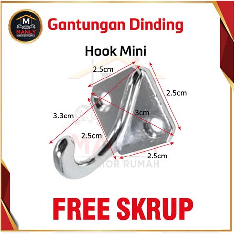 Jual Kapstok W Hook Singel 2 Kait Hook Capstock Cantolan Gantungan