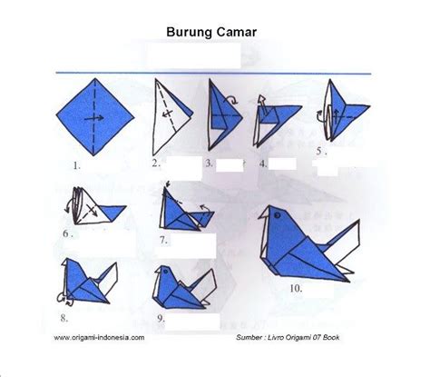 Cara Membuat Burung Dari Kertas Origami Yang Mudah