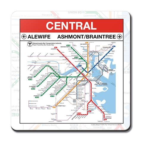 MBTA Central Red Line Station Coaster – MBTAgifts