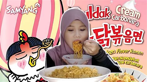 Samyang Creamy Carbonara Mukbang Malaysia Youtube