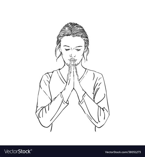 Girl Praying Drawing