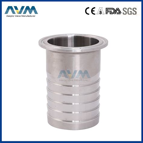 Sanitary Hygienic Stainless Steel 304 316l Threaded Welded Bevel Seat Ferrule Hose Adapter And