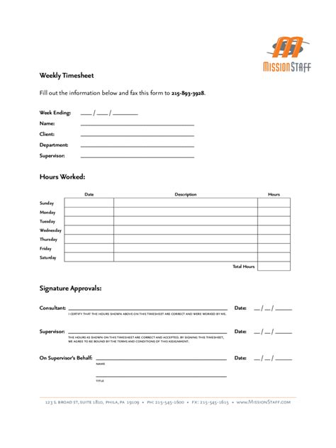 Weekly Timesheet Template - 5 Free Templates in PDF, Word, Excel Download