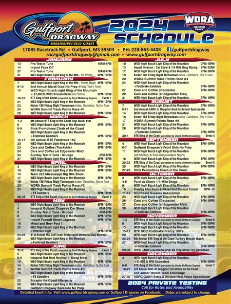 Check Race Dates - Gulfport Dragway