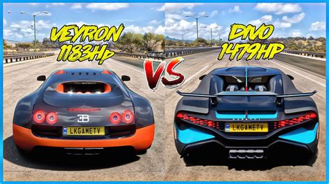 Fh5 Drag Race Bugatti Veyron Vs Bugatti Divo Youtube