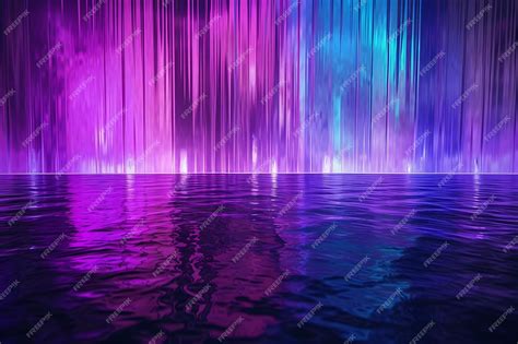 Premium Photo Purple Lights Reflecting In Water