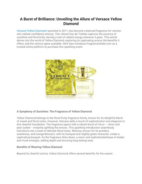 Ppt Unveiling The Allure Of Versace Yellow Diamond Powerpoint