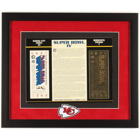 Super Bowl Iv Commemorative X Custom Framed Score Card Display With