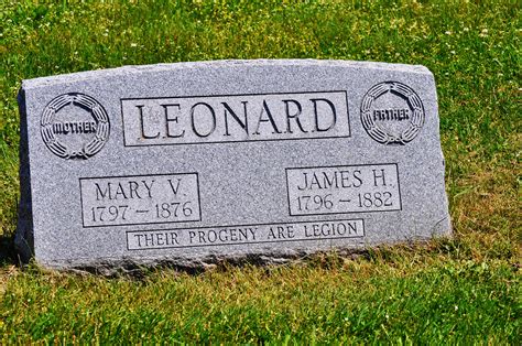 Tombstone Tuesday: James H. and Mary V. Leonard » Climbing My Family Tree