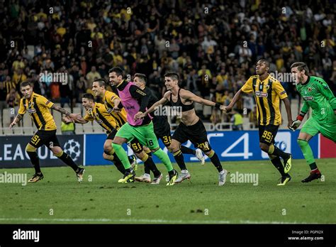 Athens Greece Th Aug Aek S Players Celebrates After Winning