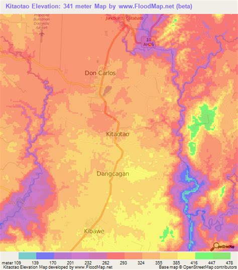 Elevation Of Kitaotaophilippines Elevation Map Topography Contour