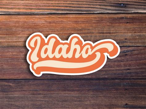 Idaho Retro Text Vinyl Sticker Idaho State Decal Usa State Laptop Stickers State Of Idaho