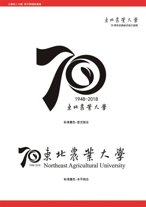 关于东北农业大学70周年校庆标识使用说明的通知 东北农业大学食品学院