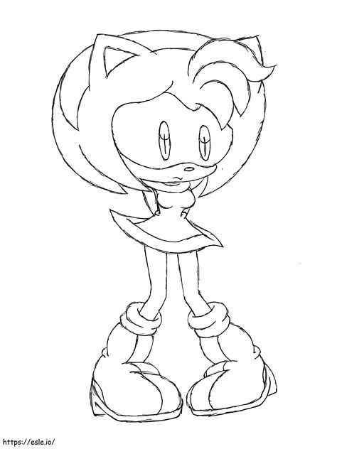 Coloriage Amy Rose Croquis à imprimer dessin