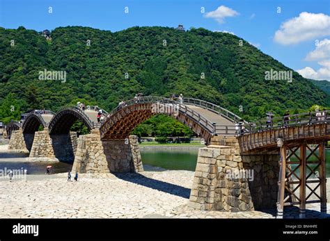 japan kintai bridge iwakuni city yamaguchi prefecture honshu island