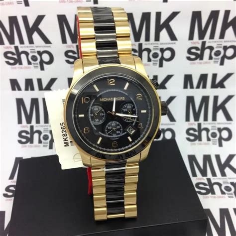 Guaranteed Authentic Michael Kors Runway Chronograph Black Dial Gold