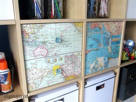 Recycled Map Drawer Makeover - DIY Inspired