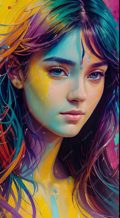 Premium Ai Image Painting Of A Beautiful Woman