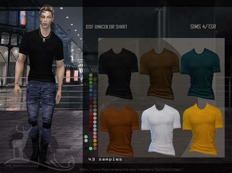 Dansimsfantasy S Dsf Unicolor Shirt Sims Male Clothes Sims Mods