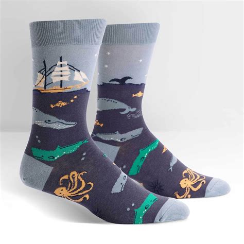 Sea Voyage Socks Mens Crew Sock Mens Crew Socks Crew Socks Cool Socks