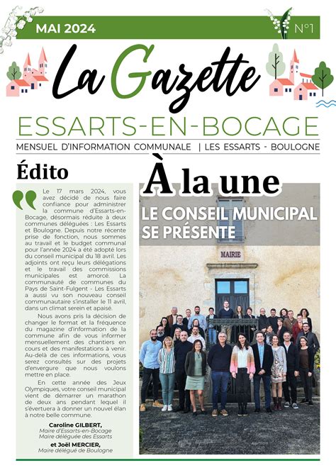 La Gazette N1 Mai 2024 Ville Essarts En Bocage