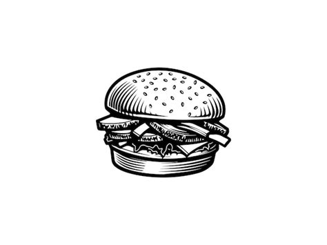 Burger Symbol Schnellrestaurants Symbool Hamburger Vektor Illustration