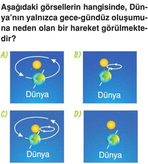 4 Sınıf Dünyamızın Hareketleri Testleri Fen Bilimleri Test Çöz