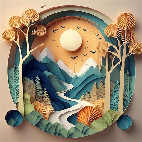 Cut Paper Art Landscape Free Stock Photo - Public Domain Pictures
