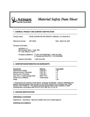 Fillable Online Fs Fed Astaris Msds Template Wildland Fire Chemicals