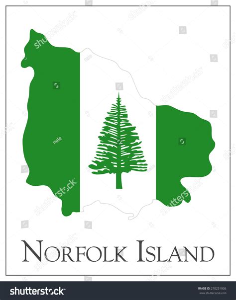 Vector Illustration Norfolk Island Flag Map Stock Vector Royalty Free