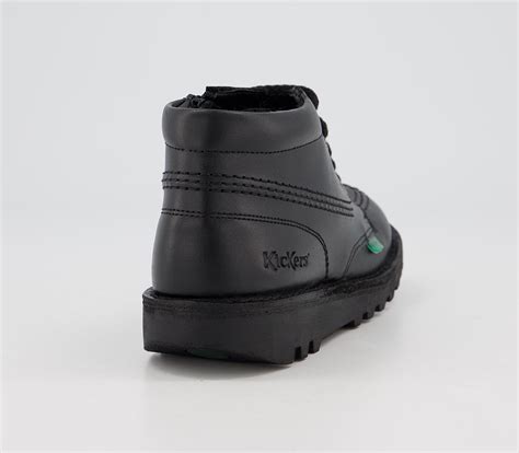 Kickers Kick Hi Zip Jnr Boots Black Leather Unisex