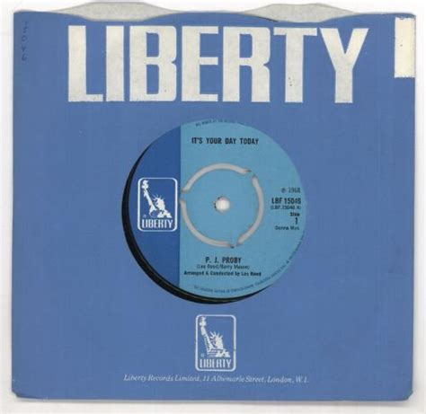 P J Proby Its Your Day Today Uk 7 Vinyl Single 7 Inch Record 45 240838