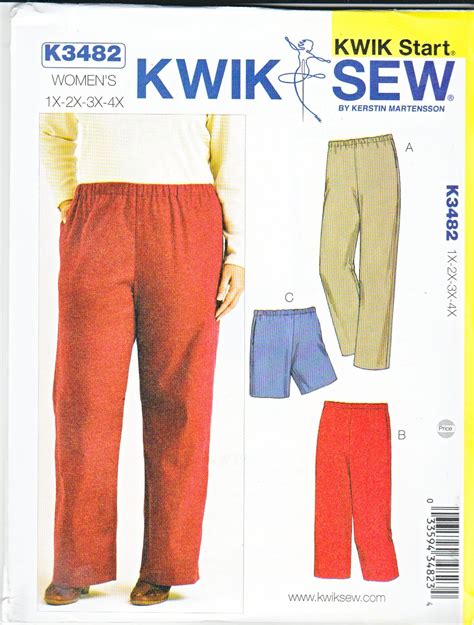 Kwik Sew Sewing Pattern 3482 Women S Plus Size 1x 4x 22w 32w Pants Shorts Length Options