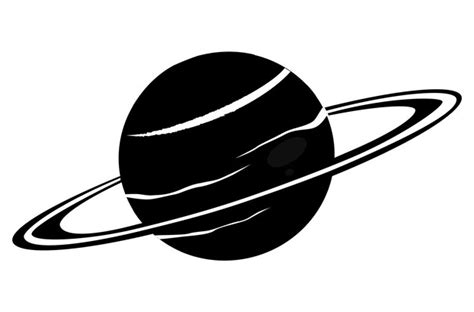 Uma imagem simples do ícone do planeta saturno Vetor Premium