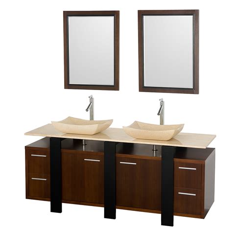 Greenwich 72" Double Bathroom Vanity - Walnut | Free Shipping - Modern ...