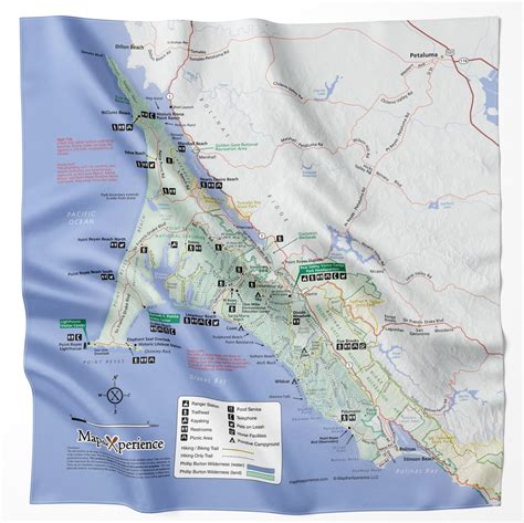 Point Reyes National Seashore Microfiber Map Bandana