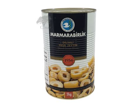 Marmara Birlik Dilimli Yesil Zeytin Sliced Green Olives 70 5 Oz 2