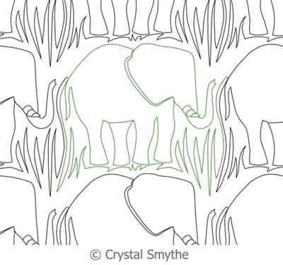 Indian Elephant Panto Crystal Smythe Digitized Quilting Designs