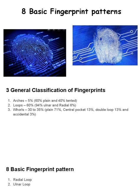 8 Basic Fingerprint Patterns | PDF