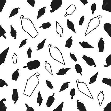 Premium Vector Ice Cream Silhouette Pattern Seamless Pattern