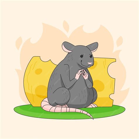 Free Vector | Hand drawn evil rat cartoon illustration