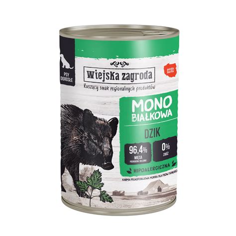 Wiejska Zagroda Mokra Karma Monoproteinowa Dla Psa Dzik 400G Wiejska