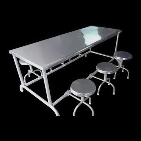 Silver Stainless Steel Ss Dining Table For Hotel Size X X At