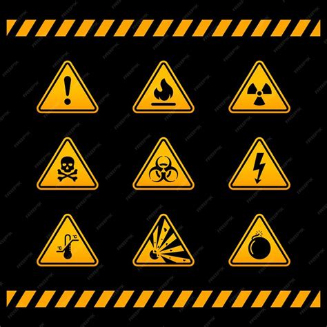 Premium Vector | Caution symbol set