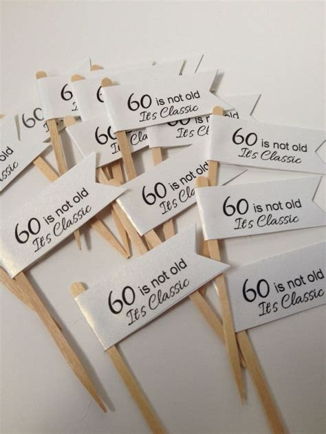 60th Cupcake Toppers 50th Cupcake Toppers Food Pick 70th Cupcake