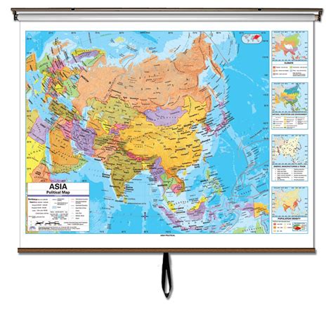 Asia Advanced Political Wall Map Wbackboard Advanced Political Classroom Wall Maps Lovell