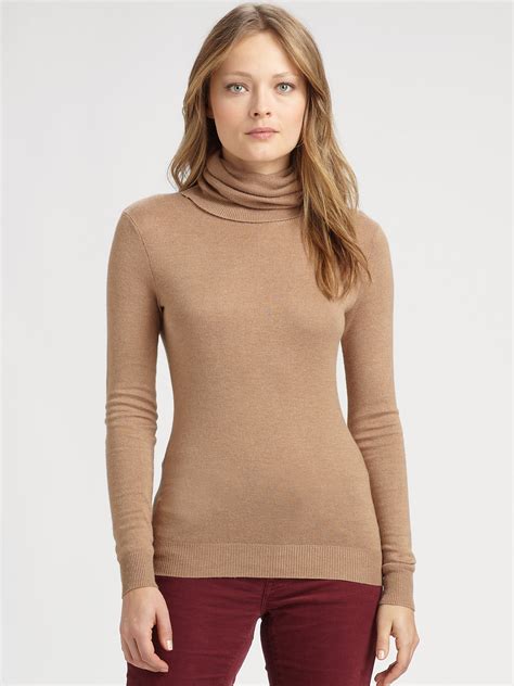 Lyst Ralph Lauren Blue Label Jersey Turtleneck In Natural