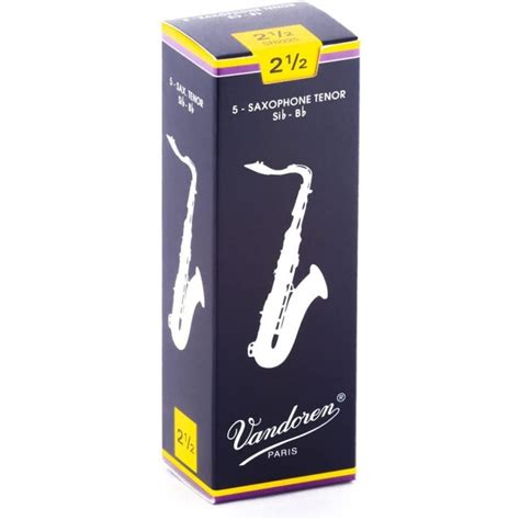 Caja 5 Cañas Saxofón Tenor Vandoren Tradicional 2 1 2 caja azul